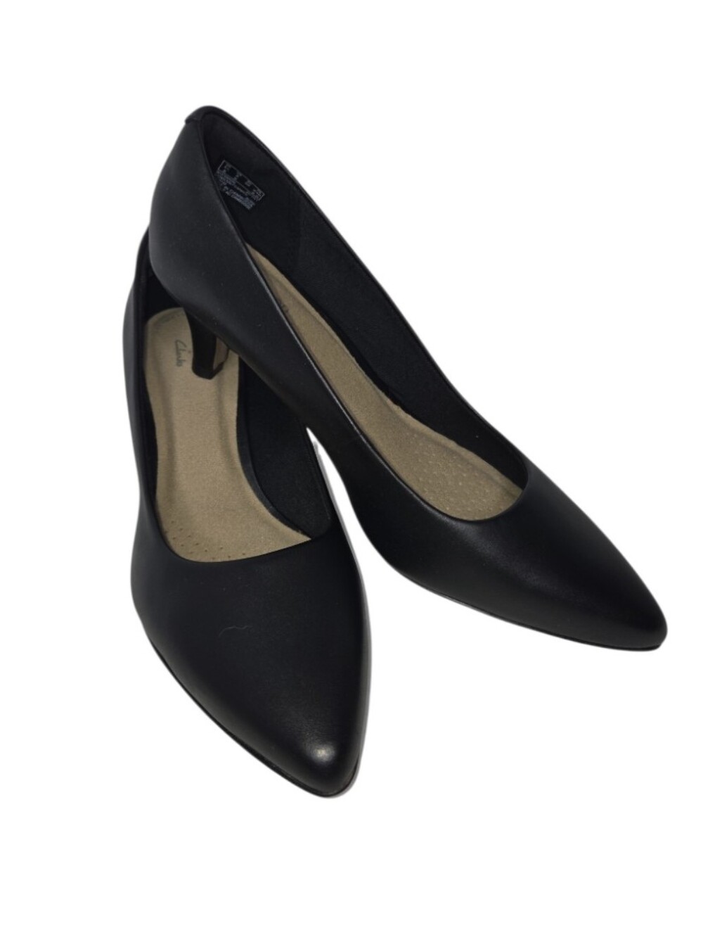 Clarks Collection Linvale Jerica Black Leather Pump Size 8 Wide